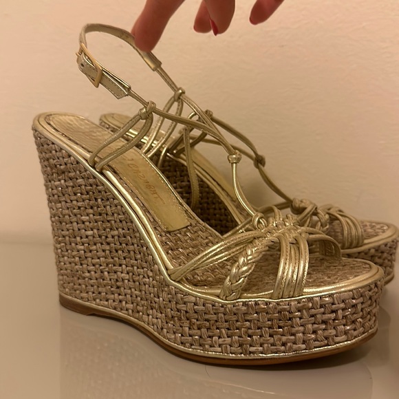 Jean Michel Cazabat Gold Wedges - Picture 2 of 5